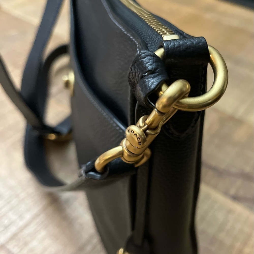 Coach Chaise Black Crossbody Bag with Gold Accents C8483 - Picture 6 of 16